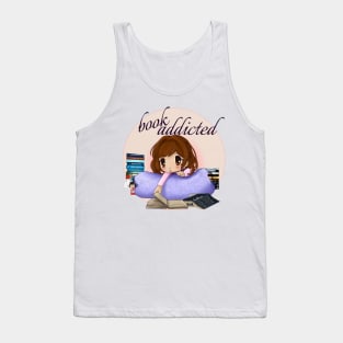 Book Addicted - Chibi anime girl - books Tank Top